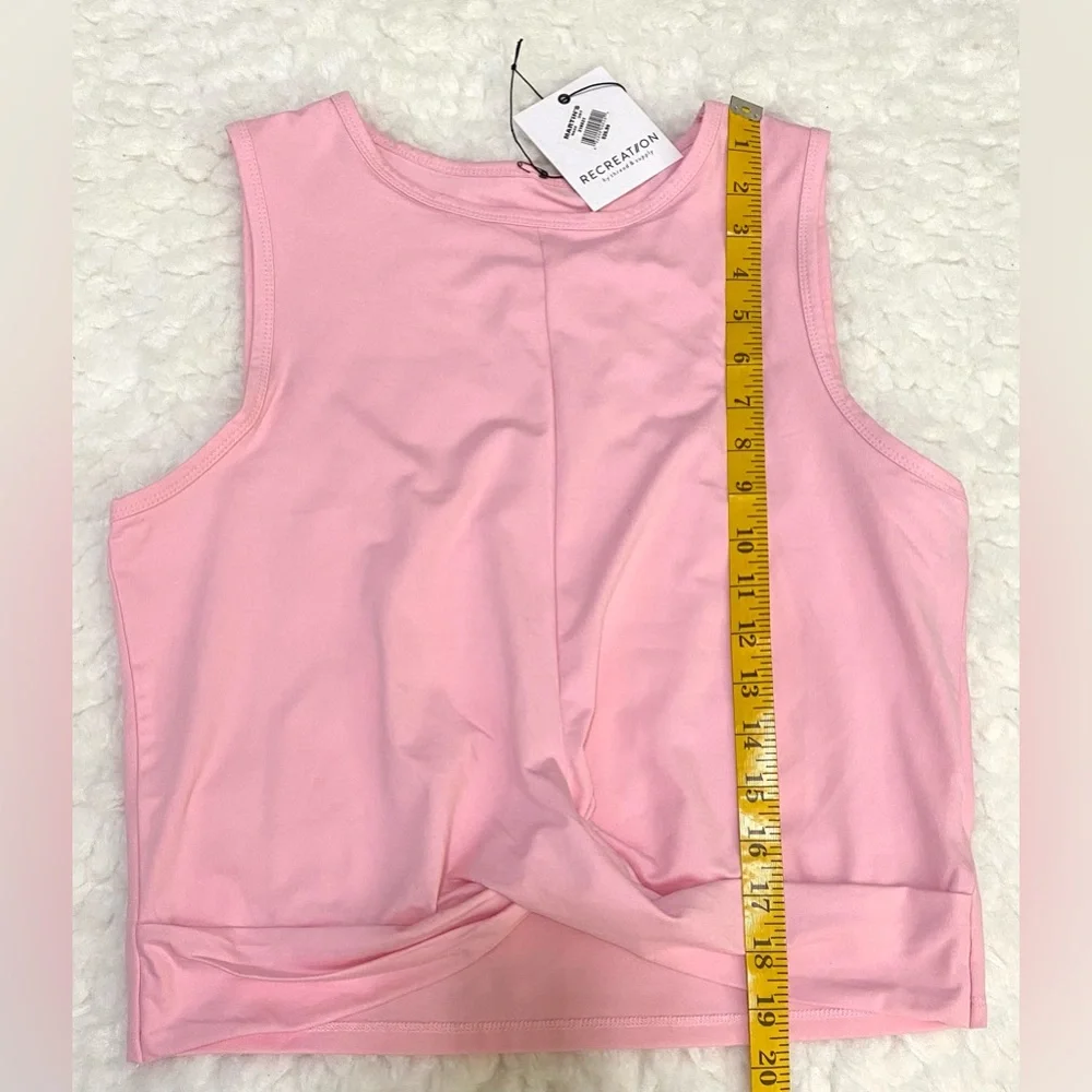 Recreation Womens L Solid Petal Pink Sleeveless Top Activewear Sporty Streetwear - Picture 15 of 16